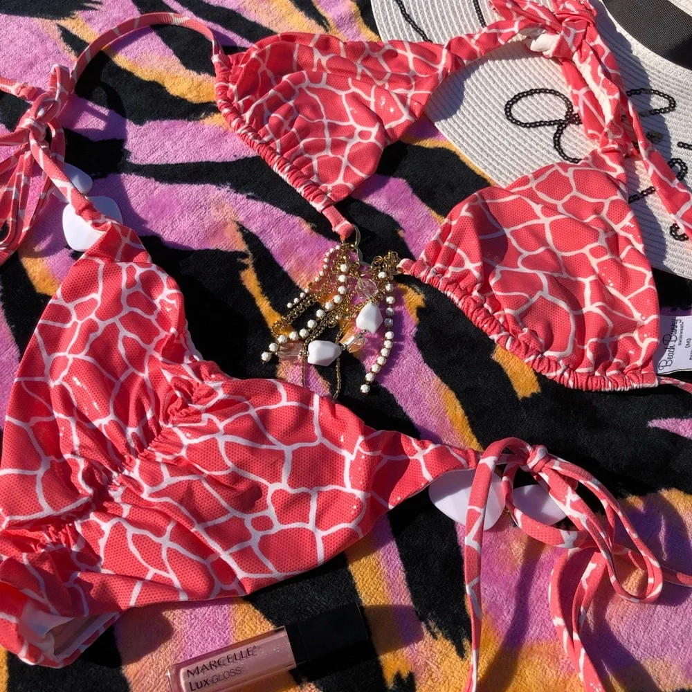 NWT beach bunny bikini Glitter in the Air or Giraffe, M set - Picture 12 of 16